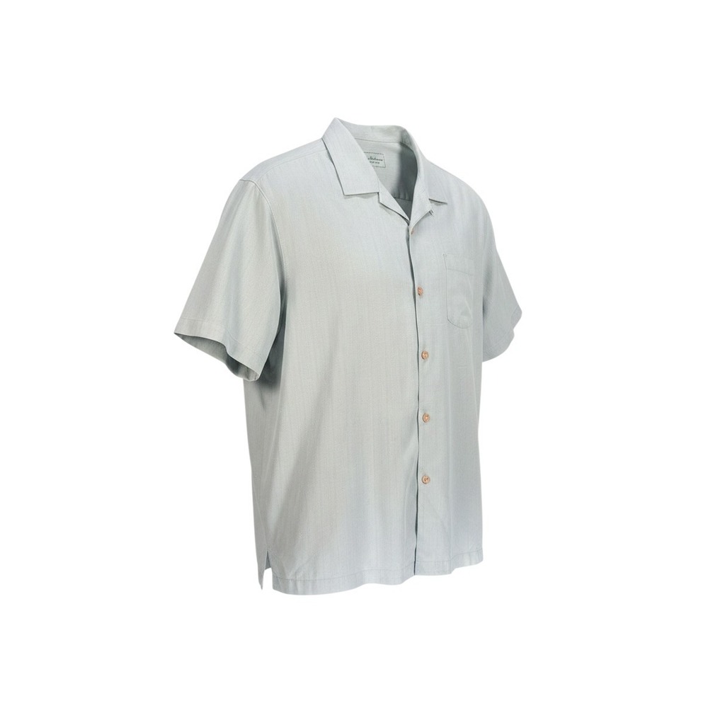 Tommy Bahama Mens Large 100% Silk Shirt Sage Green Original Fit Jacquard